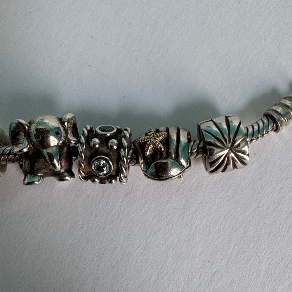 Pandora Silver Charm Bracelet w/charms - Picture 5 of 8
